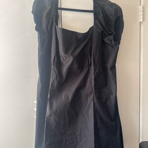 Wild Fable Black Puff Sleeve Mini Dress Square Neck Babydoll 2X NWT